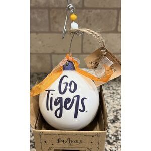 New Clemson Tigers Glory Haus Xmas Landmark Ball Ornament GO TIGERS and Stadium